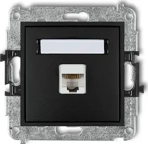 Karlik MINI Single Computer Socket 1xRJ45 Cat 6 Shielded 8-pin Matte Black