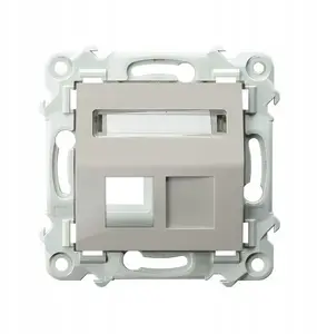 Ospel SZAFIR GPK-1ZS/p/83 Angled Keystone Single Socket Housing, Cashmere Beige