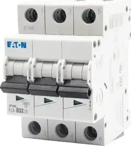 Eaton PL6-B32/3 automātiskais slēdzis, 3-polu, B raksturlīkne, 32A, 6kA