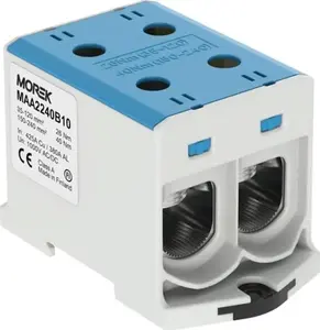 Универсальная клемма MOREK OTL240-2, синяя, 2xAl/Cu 35-240мм2, 1000В