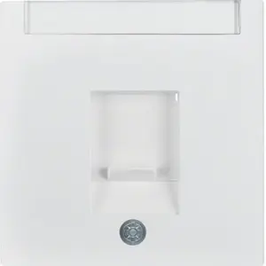 Hager 11708989 Single Wall Plate with Dust Shutters, White