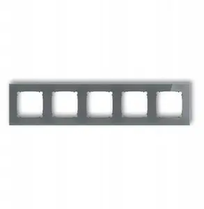 Karlik 5-gang universal square frame, glass effect, graphite frame and matte graphite base