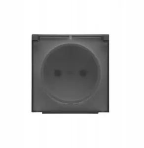 Kontakt-Simon Single Socket Cover with Transparent Flap for SGZ1CM and SGZ1M, Graphite Matte
