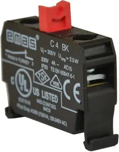 Emas T0-C4BK Auxiliary Contact 1NO for Rear Wall Mounting