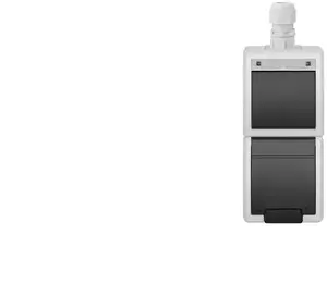 ELEKTROPLAST AQUANT 2K Surface-Mounted Vertical Set, 1-Gang Switch and 2P+Z Socket, IP65, Grey