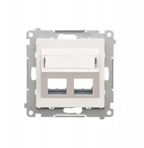 Kontakt-Simon Simon Double Angled Keystone Data Socket Cover with Labeling Field, Matte White TKP2S.01/111