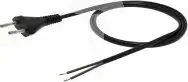 Elgotech Power Cord with Flat Plug H03VVH2-F 2x0.5mm² 2m Black