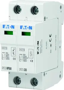 Ограничитель перенапряжения Eaton SPDT3-335-1+NPE, 2 полюса, 2.5кА, 1кВ