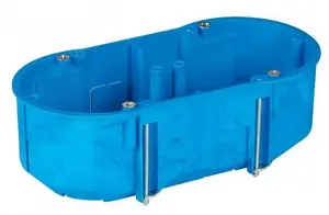 Simet 60N Double Flush-Mounted Box for Drywall 60mm Blue