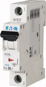 Eaton PL6-D6/1 automātiskais slēdzis, 6A, 1-pols, 6kA