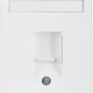 Hager 11701909 Single Faceplate with Dust Shutter and Label Field, White
