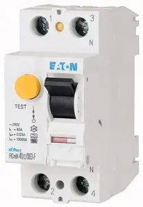 Дифференциальный выключатель EATON FRCMM-40/2/03-G/F 2P 40A 300мА 10кА тип G/F