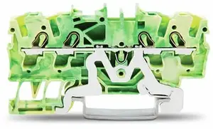 Wago 2002-1407 4-Conductor Through Terminal Block Green-Yellow