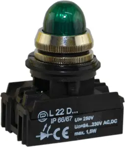 Promet W0-LDU1-L22GD Z signāllampa 22mm zaļa 24-230V AC/DC