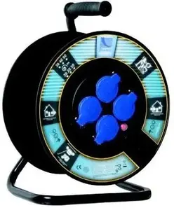 Pawbol B.1116-300RT Cable Reel 300mm with 4x 16A 250V IP44 Sockets and Thermal Protection