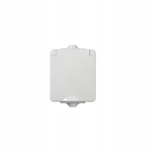Kanlux TEKNO IP65GR Surface-Mounted French Socket with Shutter, 16A 250V, Grey
