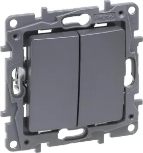 Legrand Niloe Selection Double Switch 10AX Steel