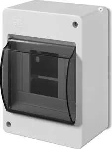 ELEKTROPLAST MINI S-4 Surface Mounted Modular Distribution Board 1x4 IP30 with Smoked Cover