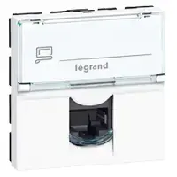 Розетка компьютерная Legrand Mosaic RJ-45, 2 модуля, UTP, белая