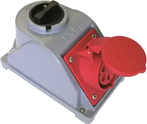 Настенная розетка PCE COMBO-POL с переключателем L-0-P 32A 5P 400V IP44