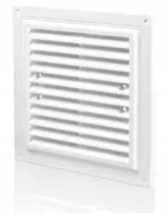 Ventika MWR Ventilation Grille 350x350mm with Mesh and Mounting Clips White