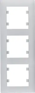 Hager Lumina intense 3-gang vertical frame, silver