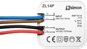 Kontakt-Simon ZL14P-15 Flush-Mounted LED Power Supply 14V DC 15W