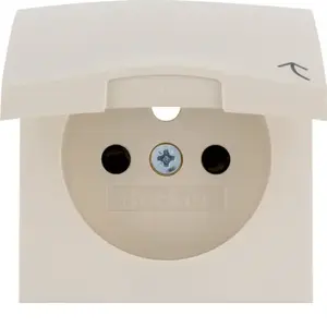 Hager 3965838992 Socket Faceplate with Cover and Shutters Cream