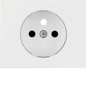 Hager 3965757009 Faceplate for Socket-Outlet with Earthing and Shutter, White