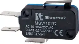 Spamel MSV102C Miniature Switch with Short Flat Lever