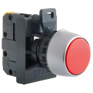 Spamel ST22-KC-01 Flush Pushbutton, 1NC, Red