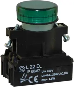 Promet W0-LDU1-L22D Z signāllampa 22mm zaļa 24-230V AC/DC