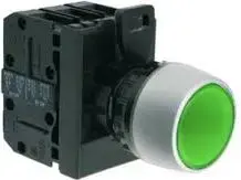 Spamel ST22-KLZ-10-24-LEDAC/DC Control Pushbutton 22mm Green 1NO 1NC with LED