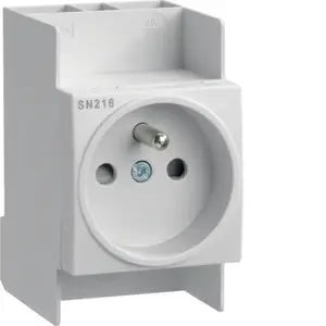 Hager SN216 Modular Socket 2P+E 10A 250V for DIN Rail