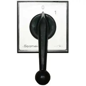 Spamel ŁK25R-1.828P08 Cam Switch, 16A, 0-1, 2-Pole, Panel Mount, Grey-Black