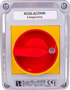 Кулачковый переключатель Spamel 0-1 4-полюсный 32A в корпусе ŁK32R-2.8210OB2ZC