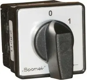 Spamel ŁK40-2.8445P03 Cam Switch 40A, 0-1-2-3 Circuit Selector, Panel Mount, Grey Faceplate with Black Knob