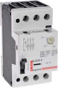 Автоматический выключатель защиты двигателя Legrand M 250 3P 0.12кВт 0.4-0.63А