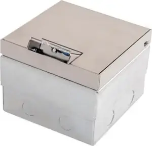 Alfako PP2M-B Stainless Steel Floor Box, Brushed, Capacity up to 2x4 Modules