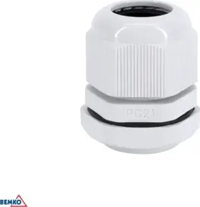 Bemko PG-21 Cable Gland, Grey, 100 Pieces