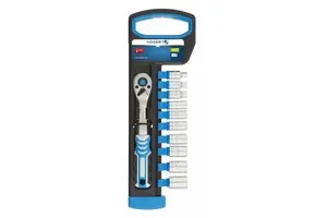 Högert Technik HT1R334 Hex Key Set, 4-13 mm, 10 Pieces, Chromium-Molybdenum and Chromium-Vanadium Steel