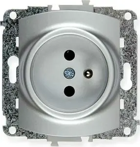 Karlik TREND Single Socket Outlet 2P+E with Grounding Silver