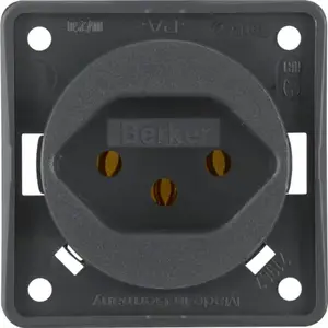 Hager 962492505 Type J Socket-Outlet, 2P+E, 10A 250V, Anthracite Matt