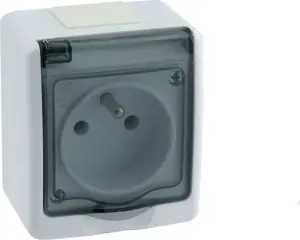 Pawbol BETA1 vienkāršā rozete, 2P+Z, IP44, dūmu krāsa