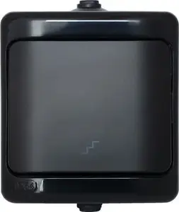 Выключатель лестничный KOS BRYZA IP54 16AX 250V черный