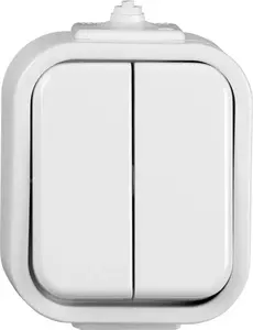 Timex BURSZTYN WNT-2B Surface-Mounted Double Rocker Switch IP44 White