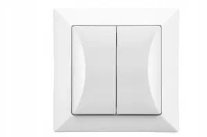 Düwi Pola Flush-Mounted Double Rocker Switch, White