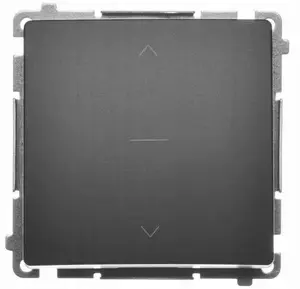 Kontakt-Simon Basic Roller Blind Switch 1-0-2 Three-Position Module with Quick Connectors, Black