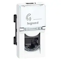 Розетка компьютерная Legrand Mosaic RJ-45 категории 6 FTP, белая