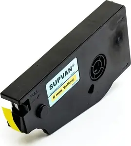 SUPVAN TECHNOLOGY TP-L09EY Adhesive Label Tape, Yellow, 9mm x 16m